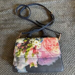Ladies Women Ted Baker London Navy Top Handle Lady Bag Leather w/ Shoulder Strap